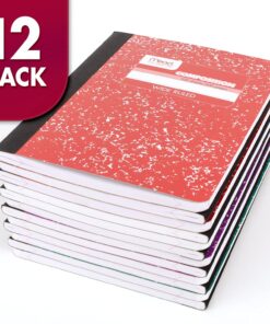 Mead Composition Notebooks, 12 Pack, Wide Ruled Paper, 9-3/4" x 7-1/2", 100 Sheets per Comp Book, Color Will Vary (73389) 28 71Fk adKtoL