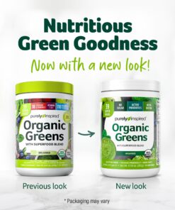 Greens Powder Smoothie Mix Purely Inspired Organic Greens Powder Superfood, Unflavored, 24 Servings (Package May Vary), 8.54 Ounce (Pack of 1) 24 Servings (Pack of 1) 26 71FkNftSyL