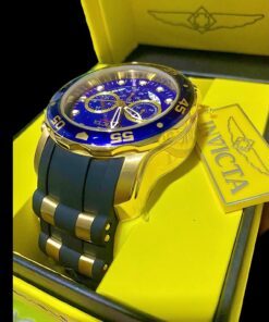 Invicta Men's 6983 Pro Diver Collection Chronograph Blue Dial Black Polyurethane Watch 39 71FkyTlGWOL