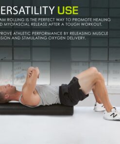 ProsourceFit High Density Foam Rollers 12 - inches long, Firm Full Body Athletic Massage Tool for Back Stretching, Yoga, Pilates, Post Workout Muscle Recuperation, Black 36"H x 6"D 33 71Fl4M7iN6L