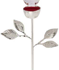 Elegance Long Stem Rose Ring Holder, 9", Silver 25 71FlWTyK2kL