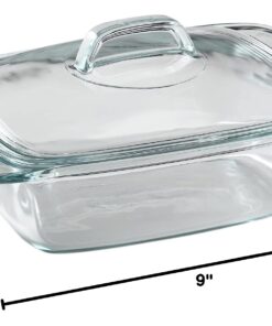 Pyrex Easy Grab 2-Qt Glass Casserole Dish with Lid, Tempered Glass Baking Dish with Large Handles, Dishwashwer, Microwave, Freezer and Pre-Heated Oven Safe 2 QT 26 71FlXGgaBhL