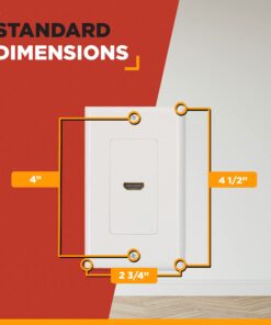 BUYER'S POINT HDMI Wall Plate | UL Listed Single Outlet HDMI 2.0 w/Built In 6-inch Pigtail, Supports Ethernet and 4K Video, Perfect Cable for Gaming PC, BluRay and Home Theaters (White) — 1 Pack White 14 71FmQzWQMTL