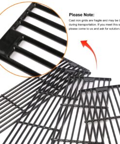 Hisencn Porcelain Cast Iron Cooking Grates Replacement for Chargriller Duo 5050, 3001, 5650, 3008, 3030, 3725, 4000, 2121, King Griller 3008 5252, Gas Grill Models Set of 4 Grill Grids For Char-Griller 2121 14 71FmhDxAyeL