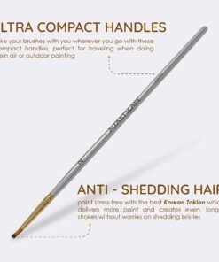 MyArtscape Paint Brushes - 15 Pc Art Brush Set for Watercolor, Acrylic, Oil & Face Painting | Short Handle Artist Paintbrushes with Travel Holder | 1 Year Warranty (Black) Black 21 71Fn ytFZ6L