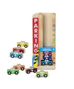 Melissa & Doug Stack & Count Wooden Parking Garage With 10 Cars 18 71FnH09tm9L 2
