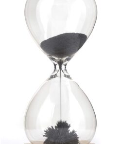 Alternative view of Kikkerland One Minute Timer Countdown Black Magnetic Sand Hourglass, Wood Base, Stalagmite