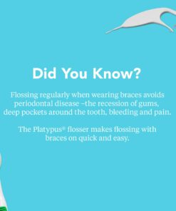 Platypus Orthodontic Flossers for Braces – Unique Structure Fits Under Arch Wire, Floss Entire Mouth in Less Than Two Minutes, Increases Flossing Compliance Over 84% - 30 Count Bag (Pack of 2) Unflavored 30 Count (Pack of 2) 17 71FngPDpSwL