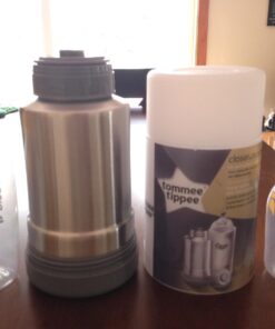 Tommee Tippee Portable Travel Baby Bottle and Food Warmer, Ideal for Travel, Thermal Insulation, Stainless Steel Flask with Leak-Proof Lid, BPA Free 39 71FoSDfjAgL