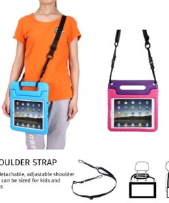 HDE Shoulder Strap for Shockproof iPad Case - Adjustable Carry Strap Compatible with All Shock Proof Apple iPad Cases for Kids - Detachable Universal Design Transforms into a Car Headrest Mount 11 71FpwdAblL
