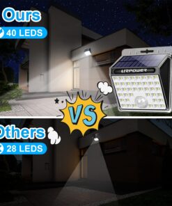 Alternative view of URPOWER Solar Lights Outdoor, 40 LED Motion Sensor Security Lights Solar Flood Lights Waterproof Solar Powered Outdoor Lights for Backyard, Fence, Deck, Patio, Garage (4 Pack) Medium
