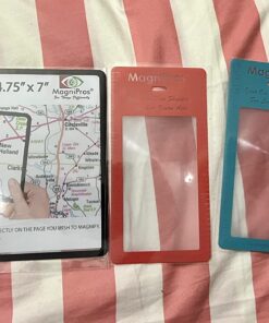 MagniPros Premium 3X (300%) Page Magnifying Lens with 3 Bonus Bookmark Magnifiers for Reading Small Prints, Low Vision Aids & Solar Projects 49 71FqUuTrsxL