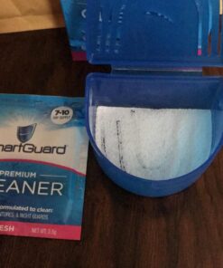 SmartGuard Premium Cleaner Crystals & Cleaning Case -(110 Cleanings)- Removes Stain, Plaque, & Bad Odor from Clear Braces, Dentures, Night Guards, Mouth Guard, & Retainers. 23 71Fr gFmSlL