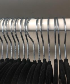 Home-it Premium Velvet Hangers 50 Pack - Ultra Thin Black Suit Hangers Non Slip - Heavy Duty Clothes Hangers for Closet, Shirt Pants, Hook Swivel 360 33 71Fr pitapL