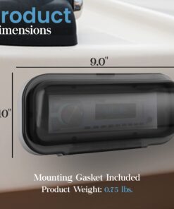 Pyle Water Resistant Marine Stereo Cover - Smoke Colored Heavy Duty Boat Radio Protector Shield with Flip-up Door & Spring Loaded Release - Mounting Gasket Included - Pyle PLMRCW1,White White Standard Packaging 20 71FrIVSE4rL