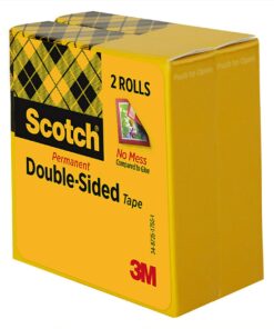 Scotch Double Sided Tape, Gift Wrapping Tape, 1/2 in. x 1296 in., 3" Core, 2 Rolls 21 71Fsv67LIxL
