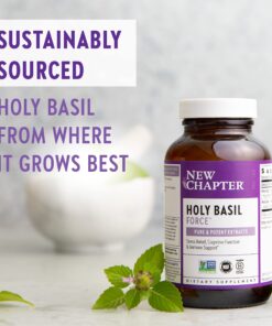 New Chapter Stress Relief Supplement - Holy Basil Force with Supercritical Holy Basil for Stress Support + Immune Support + Non-GMO Ingredients - Vegetarian Capsules, 120 Count 120 Count (Pack of 1) Vegetarian Capsule 11 71FsvAIv5lL