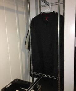 Seville Classics Closet Garment Organizer with Metal Hanging Rod Wardrobe Storage System, w/ Steel Shelves for Clothes, Shirts, Jackets, Coats, Blankets, Shoes, Steel, Expandable Rack 60 71FtYBSeAL