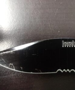 Kershaw Clash Black Serrated Pocketknife, 3" 8Cr13MoV Steel Drop Point Blade, Assisted One-Handed Flipper Opening, Folding Utility EDC 51 71FtdJ DJHL