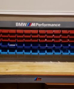 Wall-Mounted Garage Storage Bins - 30 Compartments for Garage Organization, Craft Supply Storage, Tool Box Organizer Unit by Stalwart (Red/Blue) 33 71Ftmbg95ML