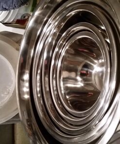 FineDine Stainless Steel Mixing Bowls (Set of 6) - Easy To Clean, Nesting Bowls for Space Saving Storage, Great for Cooking, Baking, Prepping 6 Pack 57 71Ftn4ovUfL