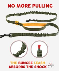 Exquisite Double Running Waist Leash for Large Dogs | Retractable Dog Leash 2 Dogs | Hands Free Leash for for Large Dogs | Two Dog Leash for Large Dogs | Leash for Big Dogs | HandsFree Dog Leash Khaki & Orange Two Large Dogs (35-150 lbs each) 18 71FtuugDfkL 1