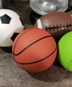 AppleRound Pack of 4 Sports Balls with 1 Pump: 1 Each of 5" Soccer Ball, 5" Basketball, 5" Playground Ball, and 6.5" Football (4 Balls and 1 Pump) 53 71FuQSZ3pfL
