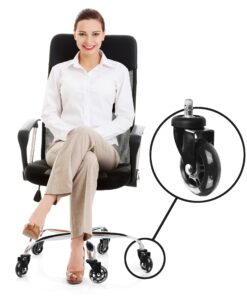 Alternative view of Slipstick CB690 Floor Protecting Rubber Office Chair Caster Wheels (Set ff 5), Roller Style, Universal 7/16" Stem, 3" Black Castors Black/Black