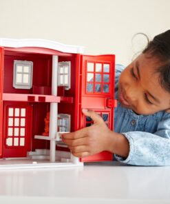 Green Toys Fire Station Playset - 8 Piece Pretend Play, Motor Skills, Language & Communication Kids Role Play Toy. No BPA, phthalates, PVC. Dishwasher Safe, Recycled Plastic, Made in USA. 16 71FvIo0tFuL