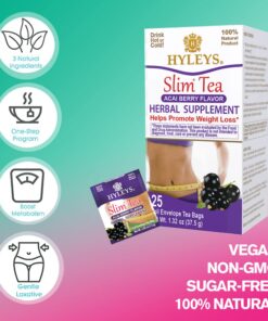 Hyleys Slim Tea Acai Berry Flavor - Weight Loss Herbal Supplement Cleanse and Detox - 25 Tea Bags (1 Pack) 25 Count (Pack of 1) 34 71FwYcHa3L