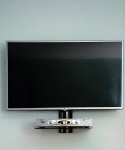 Mount-It! TV Shelf | Single Floating Component Shelf for Cable Box, Playstation, DVD Player, and Xbox | Tempered Glass Material, 22 Lbs Capacity (Black) 1 Shelf 26 71FwmsT3kAL