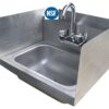 Stainless Steel Hand Sink with Side Splash - NSF - Commercial Equipment 12" X 12" 3 71FztuqAIvL