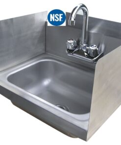 Stainless Steel Hand Sink with Side Splash - NSF - Commercial Equipment 12