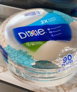 Dixie Paper Plates, 8 1/2 inch, Dinner Size Printed Disposable Plate, 90 Count Multicolor 33 71G 6dKyxyL