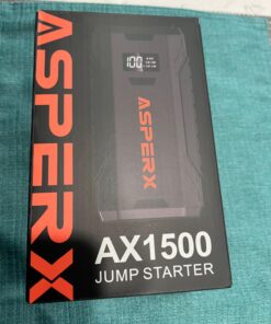 ASPERX Jump Starter, 1500A Peak Battery Jump Starter for Up to 7.0L Gas or 5.5L Diesel Engine, 12V Portable Battery Starter with 1.4 INCH LCD Display Black-C 86 71G t3DXzL