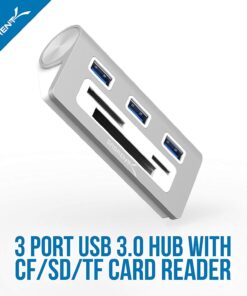 Alternative view of SABRENT Premium 3 Port Aluminum USB 3.0 Hub with Multi in 1 Card Reader (12" Cable) for iMac, All MacBooks, Mac Mini, or Any PC (HB-MACR) USB 3.0 Type A