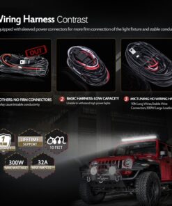 Alternative view of MICTUNING HD 14AWG 300w LED Light Bar Wiring Harness Fuse 40Amp Relay ON-OFF Waterproof Switch(2Lead)