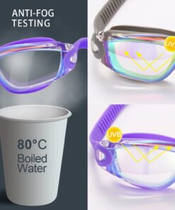 Yizerel Swim Goggles, 2 Pack Swimming Goggles for Adult Men Women Youth Kids Child Purple/Gray(mirrored) 13 71G1827WMWL