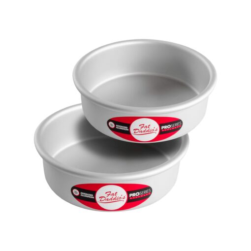 Fat Daddio's Anodized Aluminum Round Cake Pans, 2 Piece Set, 6 x 2 Inch 6 x 2 Inch, Set of 2 Sets