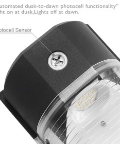 Alternative view of CINOTON 26W LED Wall Pack Light with Dusk to Dawn Sensor, 3000LM[100-277Vac/160W HID/HPS Equiv.] IP65 Waterproof Outdoor Security Flood Lighting for Garage Warehouse Garden 5000K-Daylight 1 Pack-Black Black 1 Pack-5000k