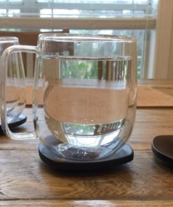 Huada Double Wall Insulated Borosilicate Glass Mugs Modern Espresso Cups, 10-Ounce, Set of 2 41 71G2Oah9HPL