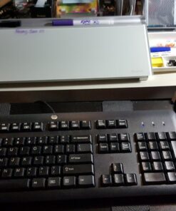 Quartet Glass Dry Erase White Board, Desktop Computer Pad for Notetaking, 18" x 6" Whiteboard, Clean Erase Surface with Storage, 1 Dry Erase Marker, White Surface (GDP186) 38 71G2T9CZmML