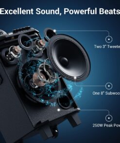 Alternative view of Wireless Karaoke Machine for Adults, TONOR PA System Portable Bluetooth Singing Speaker with Dual Wireless Microphones Microfono, Disco Ball for Home Karaoke, Party, Class and Church K20 Black