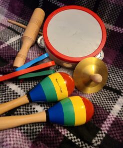 Melissa & Doug Band-in-a-Box Clap! Clang! Tap! - 10-Piece Musical Instrument Set - Kids Musical Instruments, Wooden Percussion Instruments For Toddlers And Kids Ages 3+ English Only 31 71G4PPJERKL