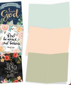 The Best Card Company - 10 Assorted Biblical Quotes Blank Encouragement Notecards Box Set 4 x 5.12 Inch w/Envelopes Religious Christian Verse (10 Designs, 1 Each) - Praise Papers M6635OCB 10 71G5DFKUPWL