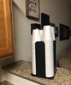 Mind Reader Lid Carousel, Countertop Org Coffee Bar, Beverage Cup Holder, Plastic, 7.75 x 12 x 7.75, Black 35 71G5WA1O0cL 1