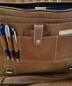 16" Messenger Bag For Men Genuine Leather Vintage Satchel Briefcases RFID Protection Computer Laptop Bag Hunter 40 71G67Xq4RJL