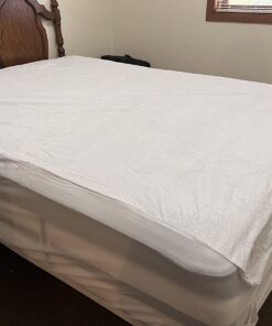 LUCID Premium Hypoallergenic 100% Waterproof Mattress Protector - Universal Fit, Cotton Terry Top, Queen , White 35 71G6DFbN56L
