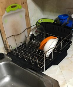 Polder KTH-615 Dish Rack & Tray 4 PC Combo– Advantage System Includes Rack, Drain Tray, Removable Drying Tray & Cutlery Holder – Stainless Steel & Plastic 4-piece 65 71G9SaUqxiL