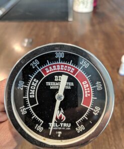 Tel-Tru BQ300 Barbecue Thermometer, 3 inch Black dial with Zones, 4 inch stem, 100/500 Degrees F 45 71GAuIX8gOL